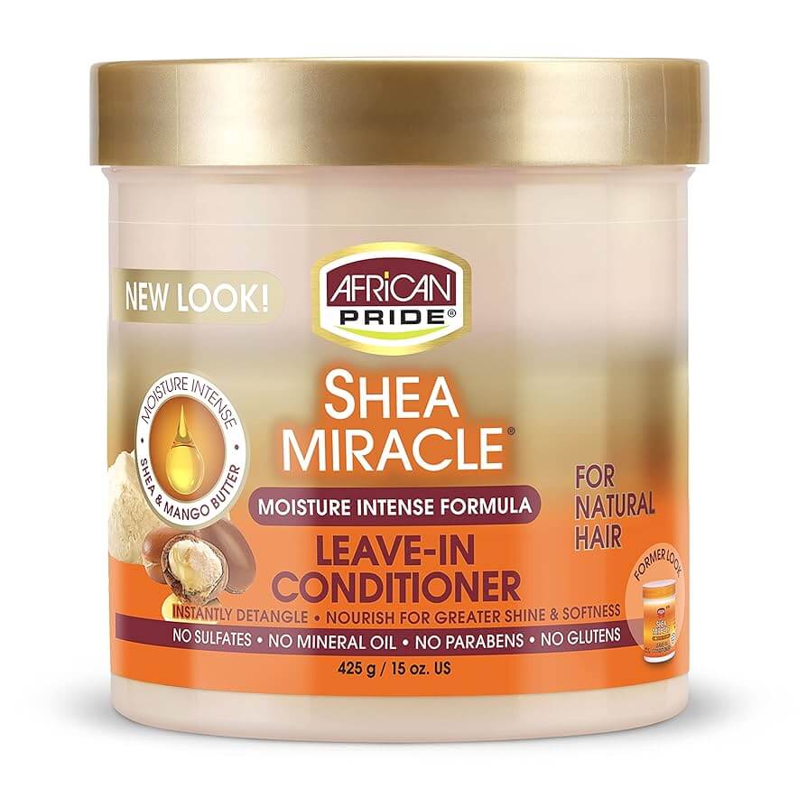 Après-shampoing sans rinçage au beurre de karité African Pride Miracle 425 ml